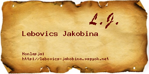 Lebovics Jakobina névjegykártya